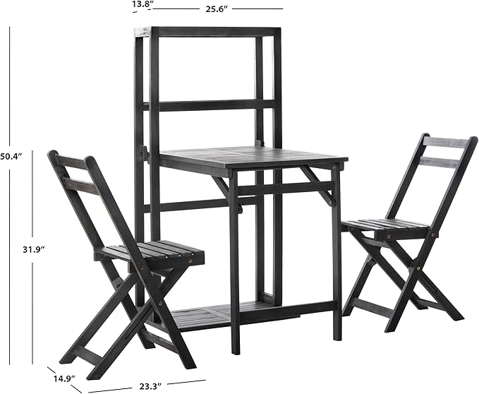 SAFAVIEH PAT6756A Outdoor Collection Griffen Balcony Natural Set Dining Cabinet