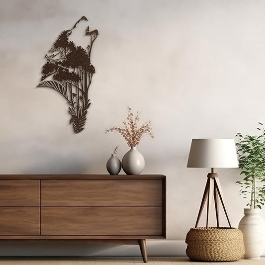 SIGNLEADER Metal Wall Art Decor Plant Leaf Minimalist Modern Abstract Wall Sculpture Hangings Home Decoration for Living Room, Bedroom, Bathroom, Kitchen, Outdoor - 30" Bronze