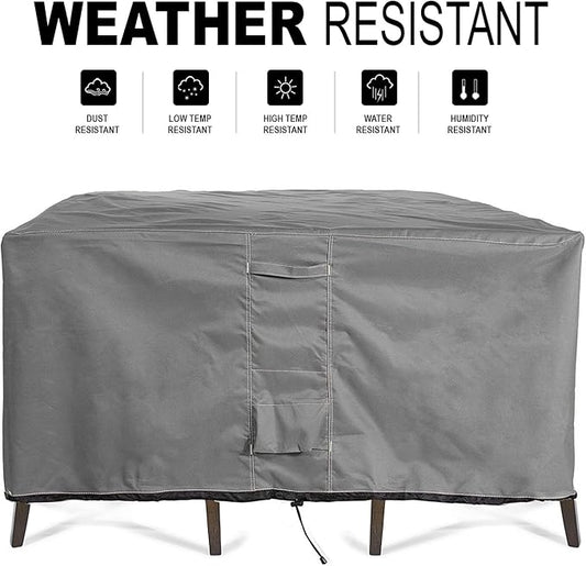 KHOMO GEAR - Patio Table & Chair Set Cover - Durable and Water Resistant Outdoor Furniture Cover, Extra Large