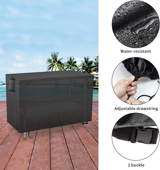 Outdoor Grill Table Cover for BBQ Mall Pizza Oven Cart Table,Waterproof Fadeproof UV Resistant Patio Pizza Oven Cart Cover - 51 X 25 X 31 Inch