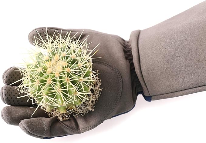 COOLJOB Thorn Proof Rose Pruning Garden Gloves for Men, Longer Sleeve Padded Yard Work for Bush, Blackberry, Cactus, Heavy Duty/Puncture Resistant/Machine Washable, Large-Pro, Navy