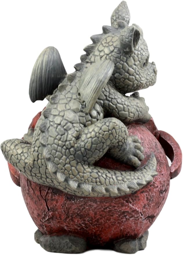 Ebros Gift Set of Two Playful Climbing Dragon Babies Planter Pot Mythical Fantasy Home Patio Garden Decor Resin Statue