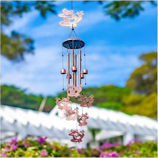 Frog Wind Chimes for Outside,Frog Gifts for Women Men/Memorial Gifts/Sympathy Gift/Birthday Gift Metal windchimes Outdoors/Indoors,Garden Decor,Patio,Home,Porch,Yard Decorations