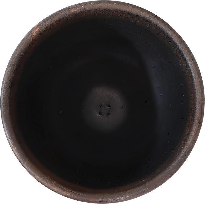 Sunnydaze Elizabeth 15" Double-Walled Polyresin Outdoor Ribbed Urn Planter - UV-Resistant Rust Finish