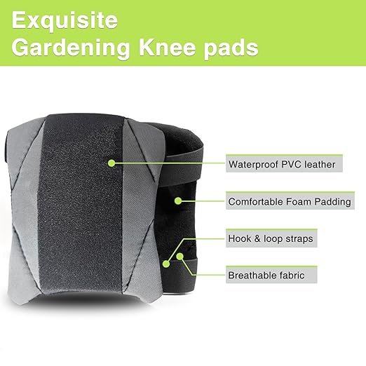 5 Pack Garden Knee Pads for Men Women, Lightweight Waterproof KneePads for Gardening, Anti Slip Leather Foam Padding Kneeling Pads for Flooring and Carpet Cleaning, House work, Gardening Maintain, Knee Protector,Gray