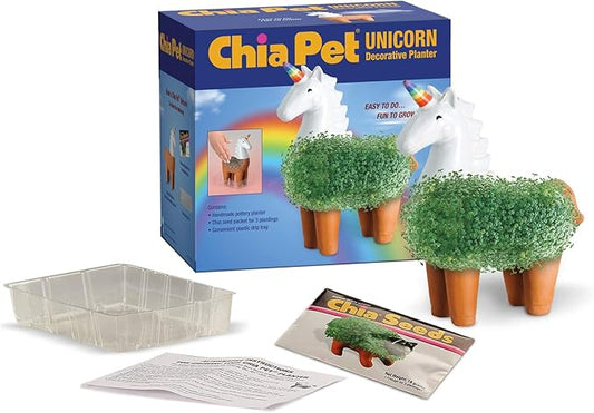 Chia Pet Unicorn Decorative Pottery Planter, Easy to Do and Fun to Grow