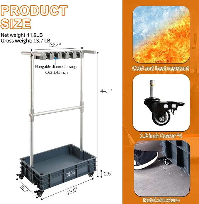 Mobile Mop and Broom Holder,Efficient Storage Solution for Cleaning Tools Keep Your Tools Handy and Organized