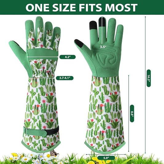 Trifabricy Gardening Gloves for Women - Long Garden Gloves with Grip Breathable, Thorn-Proof Puncture-Resistant Work Gloves