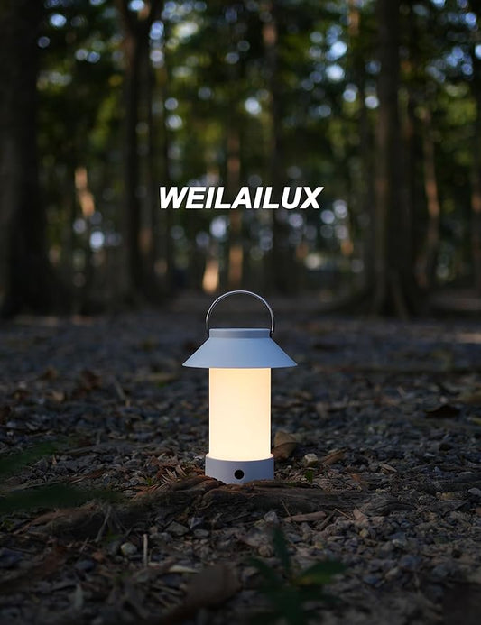 Rechargeable Outdoor Lantern Waterproof, Dimmable Warm White & Flickering Flame Mood Light, Portable Cordless Table Lamp for Patio/Camping/Shower/Emergency Power Outage (Green)