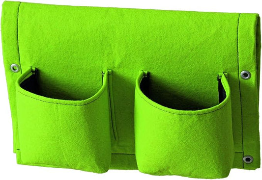 VegTrug Balcony Planter, 4-Pocket Rail Planter, Planter with Lined Surface for Moisture Retention, Versatile and Convenient, 16.54" x 22.83" x 3.94", Lime Green