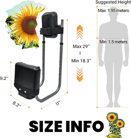 Garden Kneeler Seat, Adjustable Height & Angle, Gardening Stool with Thick Kneeling Pad & Seat Cushion, Ergonomic Joint Protection for Gardeners (Black)
