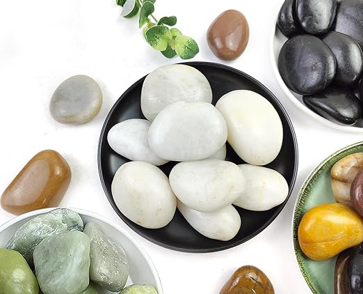 10LB White River Rocks - 2-3 inch High Polished Decorative Pebbles for Landscaping, Outdoor Decor and Plants