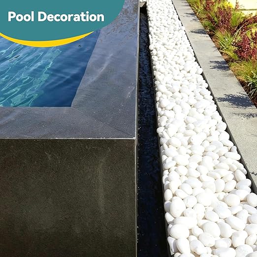 20lbs White Rocks for Landscaping, 2-3 inch Decorative Rocks for Plants Indoor, Large Polished River Rocks for Garden, Outdoor Landscaping, Walkways, Yard, Plants Pots, Vases, Crafts