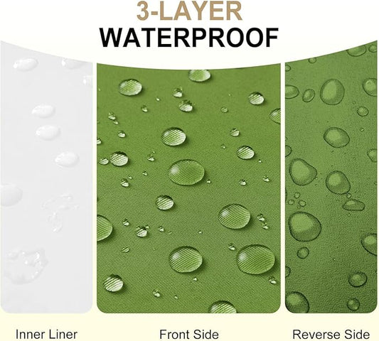 downluxe Waterproof Outdoor Chair Cushions Set of 4, 19" x 19" x 3" Patio Chair Cushion with Non-Slip Ties & Handle, Square Outdoor Cushion for Patio Furniture with Removable Cover, Grass Green