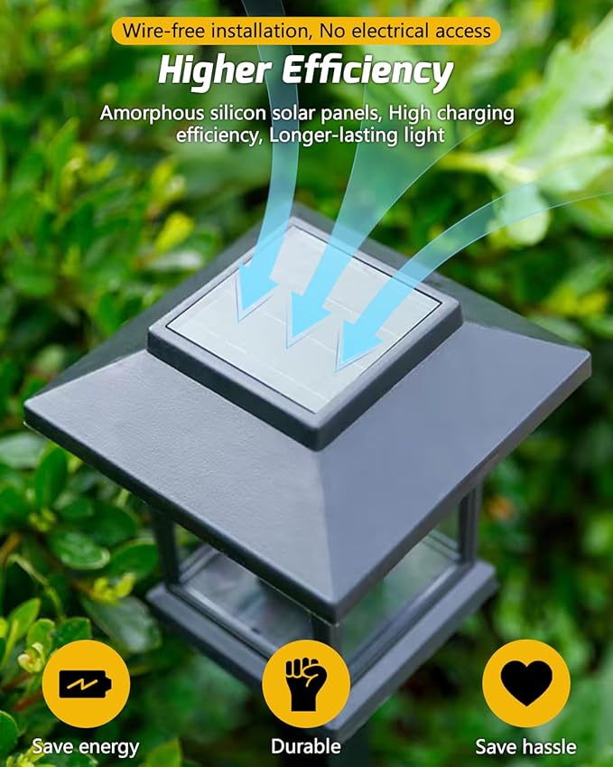 16-Pack Solar Lights Outdoor (Extra-Bright & Smart Auto On/Off), Solar Powered Garden Lights, Waterproof Solar Pathway Lights for Landscape, Path, Yard, Patio, Driveway, Walkway Decor (Warm White)