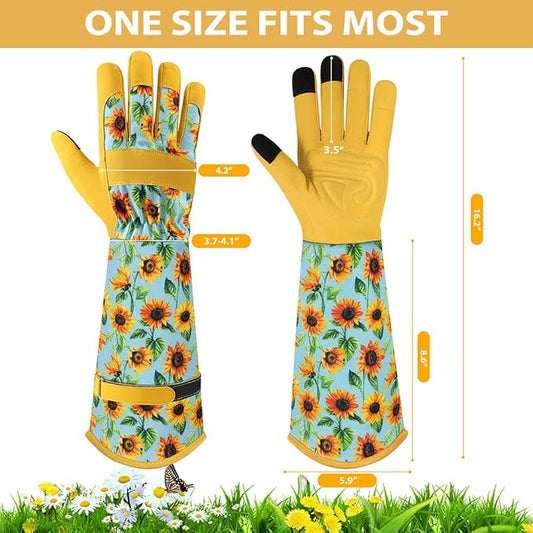 Trifabricy Gardening Gloves for Women - Long Garden Gloves with Grip Breathable, Thorn-Proof Puncture-Resistant Work Gloves