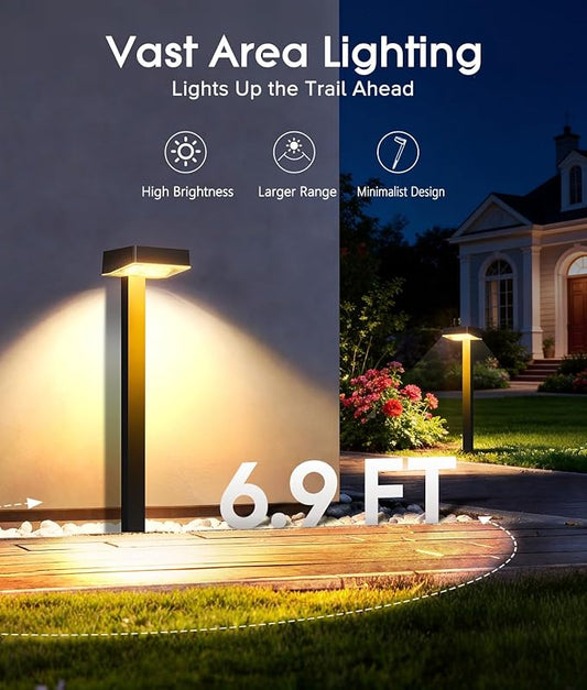 ELECLINK Solar Pathway Lights Outdoor, 12 Pack Garden Lights Solar Powered Path Lights with Bigger LED Lens, 2 Light Modes Waterproof Outdoor Solar Light for Yard Driveway Walkway Landscape Patio Lawn