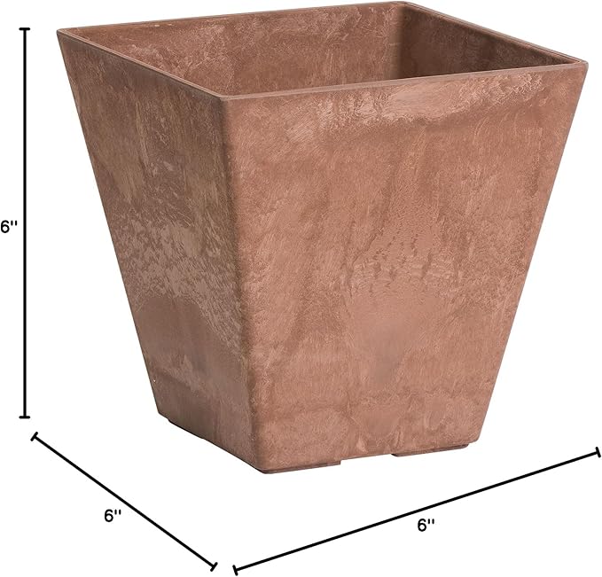 Novelty Artstone 35069 Ella Square Planter, Rust 6"