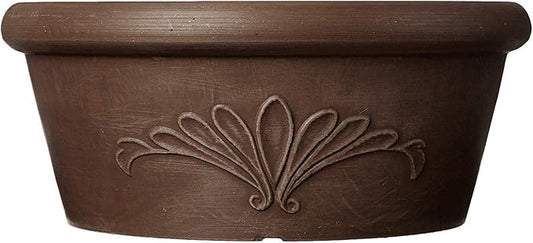 Arcadia Garden Products PSW TA25C Plastic/Stone/Wood Composite Bulb Pan – No Drainage Hole (Drillable), Planter Bowl for Succulents, Bonsai, Fairy Gardens, Herbs,10-Inch, Chocolate