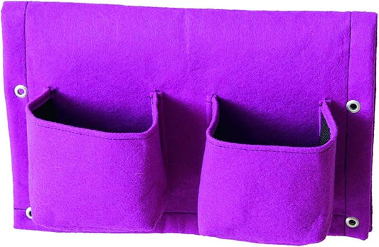 VegTrug Balcony Planter, 4-Pocket Rail Planter, Planter with Lined Surface for Moisture Retention, Versatile and Convenient, 16.54" x 22.83" x 3.94", Purple Pack of 3