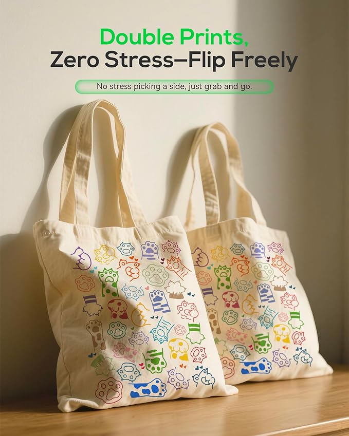 METALPHA Aesthetic Tote Bag for Women Girls - Resuable Double-Sided Printed Canvas Tote Bag with Snap Closure and Pocket