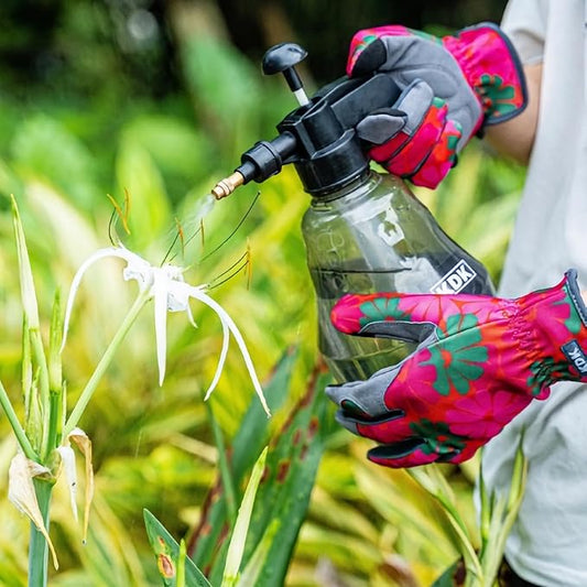 Gardening Gloves for Women, Flexible Breathable Garden Gloves, Leather Working Gloves for Weeding, Digging and Pruning (M-Daisy)