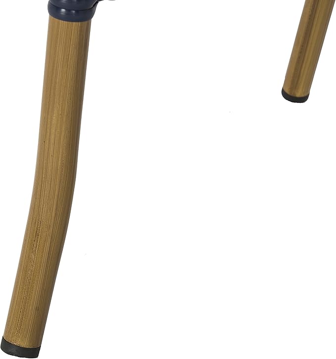 SAFAVIEH PAT4014A-SET2 Outdoor Collection Rosen Navy and White French Bistro Stacking Arm Chair
