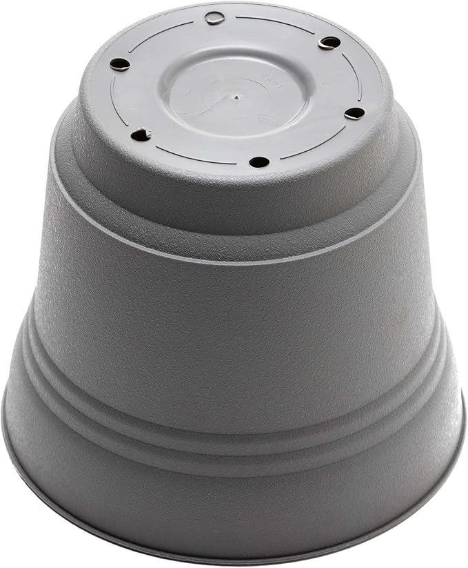 Bloem Saturn Round Planter with Saucer Tray: 12" - Charcoal - Durable Plastic Pot, Matte Finish, Removable Saucer, for Indoor & Outdoor Use, Gardening, 3 Gallon Capacity