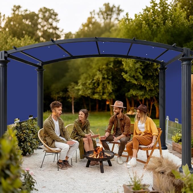 85'' x 208'' Universal Pergola Replacement Cover for Doubleton Steel Pergola L-PG080PST, Waterproof Sunshade Canopy Top for Patio Gazebo, Deck, Porch, Yard, Outdoor Cover Only (Dark Blue)