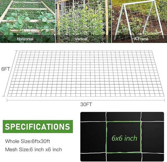 Trellis Netting, CANAGROW Heavy-Duty Garden Plant Trellis Netting for Climbing Plants, Outdoor Indoor Grow Net for Beans Tomatoes Peas Pumpkin Flowers, π π± ππππ, ππππ€ of 4
