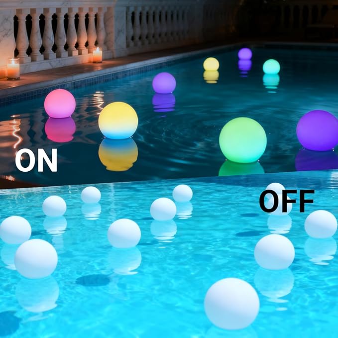 2 Pack 3-inch Smart Sphere Night Light, Rechargeable LED Ball Lights, 16 RGB Color Change Mood Lighting, Waterpro Battery Ideal for Pool Bedroom Kids Room Party and Holiday Ambient Lighting