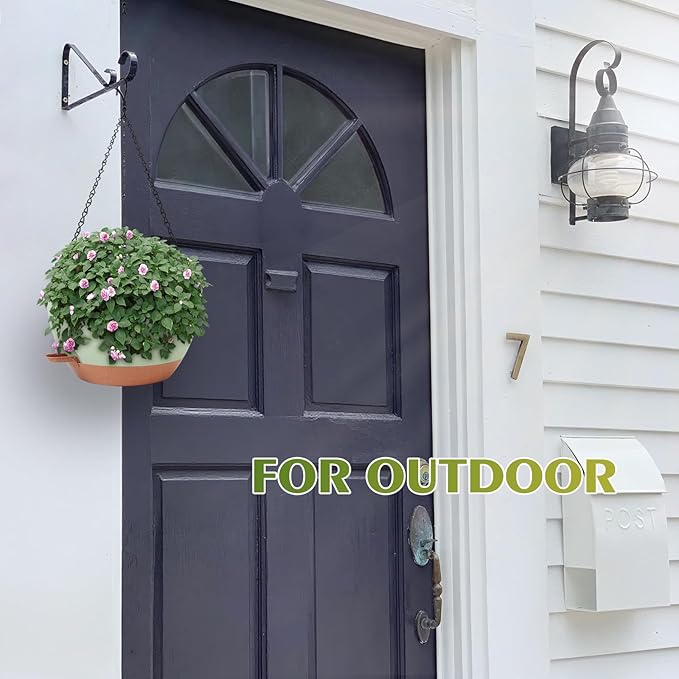 GARDIFE Hanging Planters for Indoor Outdoor Plants, 2 Pack Self Watering Hanging Pot with Drainage Holes & Removable Tray (Green, 10 inch)