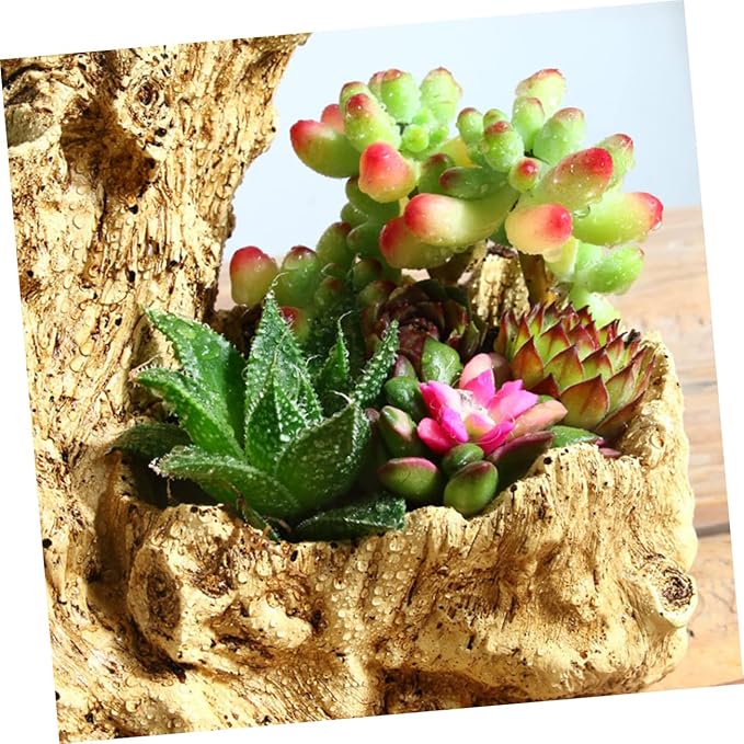 Yardwe Desktop Plant Container Resin Imitation Tree Root Flower Pot for Home Office Dec