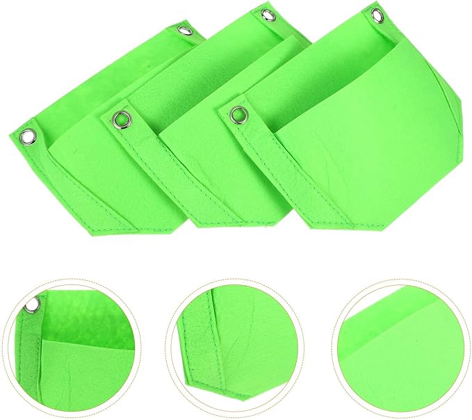 SUPVOX 3pcs Hanging Strawberry Planters Fabric Grow Bags Non-Woven Planting Pouches Vertical Garden Vegetable Growing Bags for Outdoor Wall Hanging