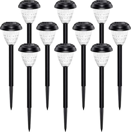 URAGO Super Bright Solar Lights Outdoor Waterproof-10 Pack, Dusk to Dawn Up to 12 Hrs Solar Powered Outdoor Pathway Garden Lights Auto On/Off, LED Landscape Lighting Decorative for Walkway Patio Yard