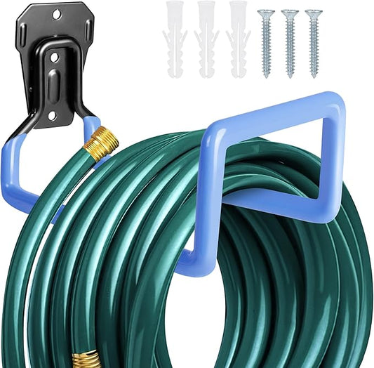 PeoMev 2PCS Hose Hanger Wall Mount - Metal Garden Hose Storage Water Hose Holders for Outside Heavy Duty Hose Reel for Water Hose