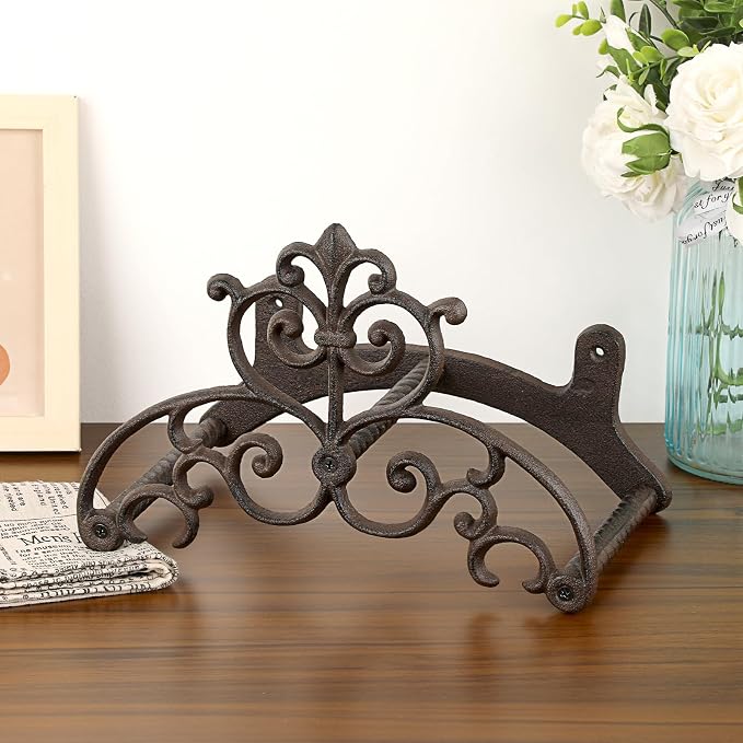 OwnMy Cast Iron Garden Hose Holder Heavy Duty Wall Mount Water Hose Reels Holder, Decorative Water Hose Hanger Garden Hose Storage Organizer Rack for Outdoor Lawn Yard, 11.5"L x 6.3"W x 7.5"H