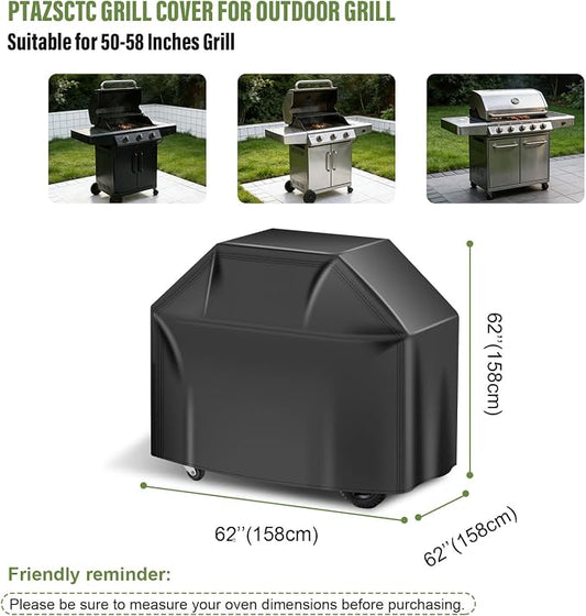 Grill Cover for Outdoor Grill 58 inch,Universal Grill Covers Heavy Duty Waterproof,Fade Resistant BBQ Grill Cover for Outside,Gas Grill Covers, Adjustable Drawstring,Oxford Fabric Material