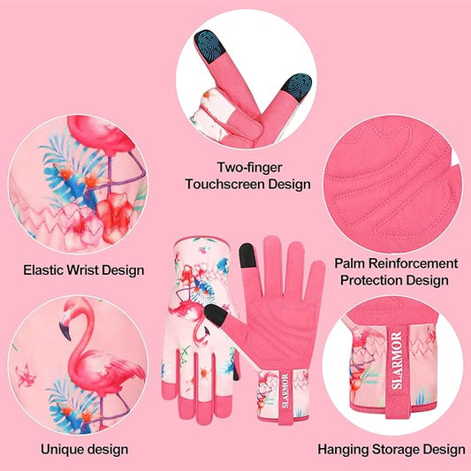 Leather-Gardening-Gloves for Women,Thorn-Proof Work-Gloves for Weeding,Digging,Planting,Pruning Yard garden Gloves