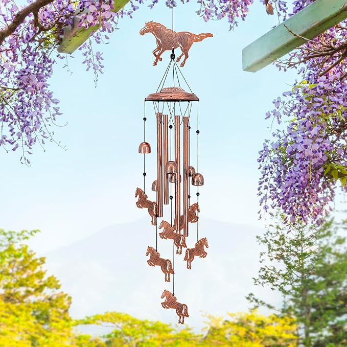 Horse Wind Chimes for Outside,Horse Gifts for Women Men/Memorial Gift/Sympathy Gift/Birthday Gifts Metal windchimes Outdoors/Indoors,Garden Decor,Patio,Home,Porch,Yard Decorations