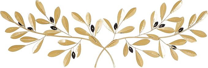 Deco 79 Metal Leaf Wall Decor, 46" x 2" x 16", Green