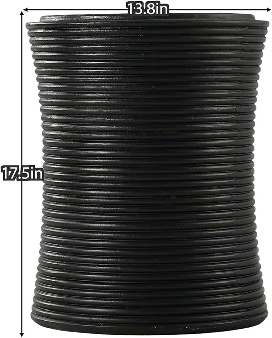 SUNBURY Outdoor Concrete Side Table, 14" W Hourglass Shaped Outdoor Side Table for Patio, Outside Accent Table Garden Stool, Modern End Table w Faux Natural Slate Rock for Porch, Sunroom, Deck