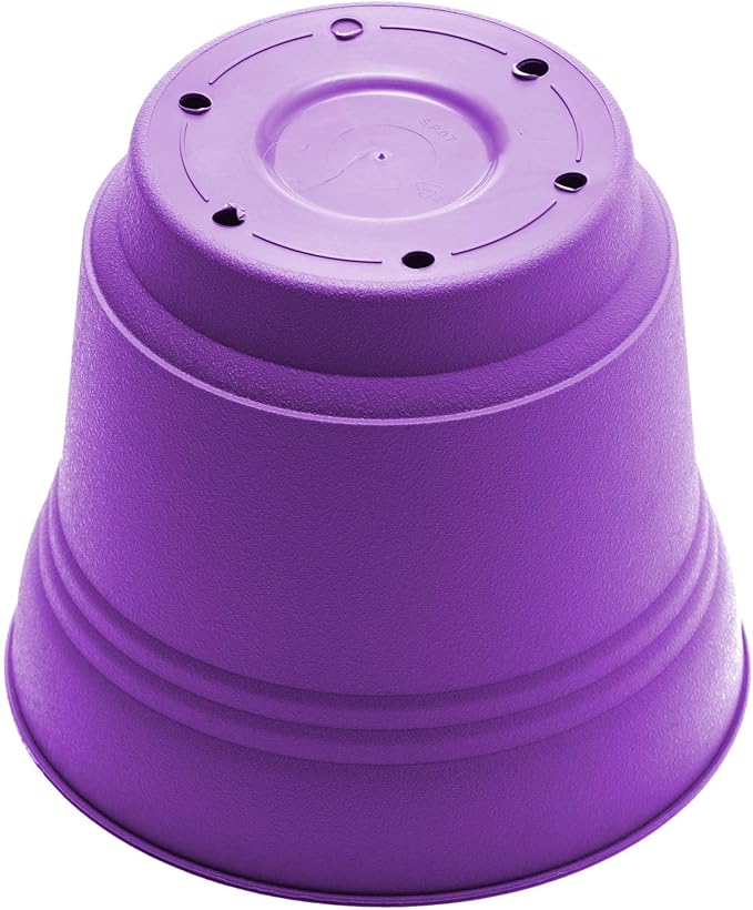 Bloem Saturn 5" Royal Lilac Round Resin Planter Pot with Snap-in Saucer for Indoor and Outdoor Gardening