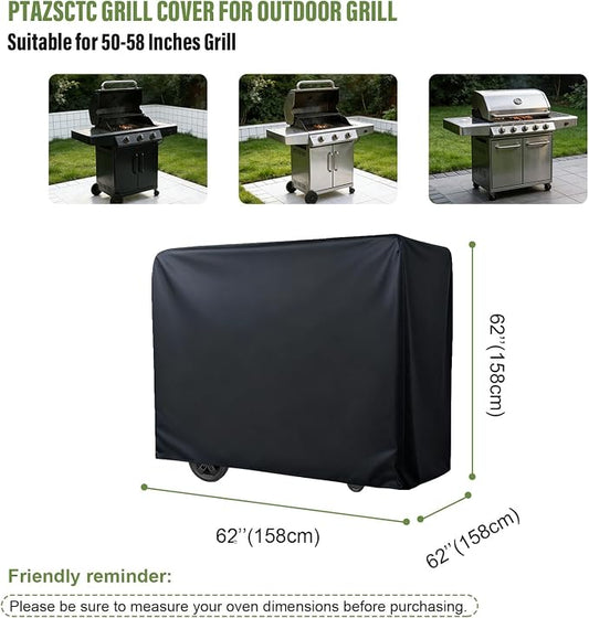 Grill Covers Heavy Duty 58inch,420D Grill Cover Waterproof for Outdoor Grills,BBQ Covers for Outside,Gas Grill Cover,UV & Fade Resistant with Adjustable Straps, Barbeque Accessories for Blackstone