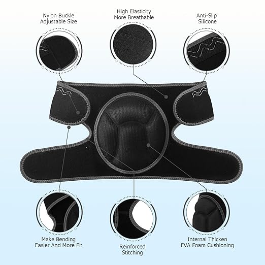 Knee Pads, Thick Sponge Anti-slip, Collision Avoidance Knee Pads, for Running, Mountaineering, House Working,Gardening Maintain (Black, Large)