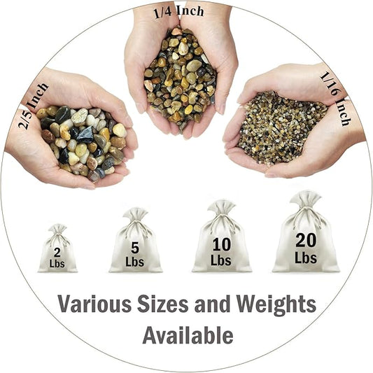 FANTIAN 5 lbs Gravel for Fish Tank, 2/5 Inch Mixed Color River Rocks for Aquarium, Vase Fillers, Cactus Bonsai, Plant Soil Cover and Outdoor Garden Landscaping Rocks