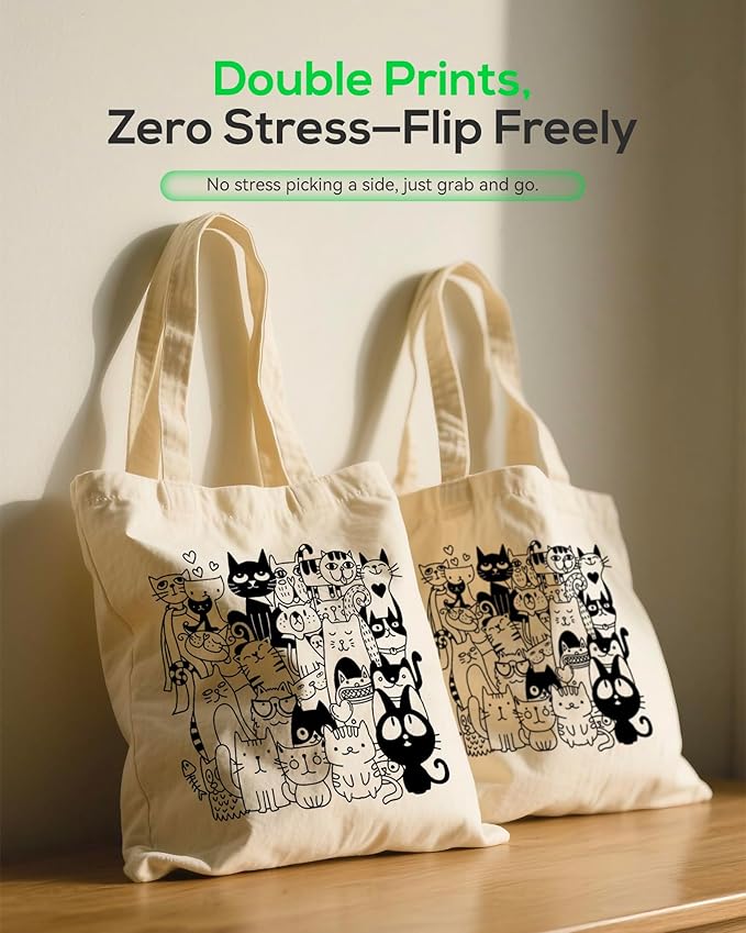 METALPHA Aesthetic Tote Bag for Women Girls - Resuable Double-Sided Printed Canvas Tote Bag with Snap Closure and Pocket