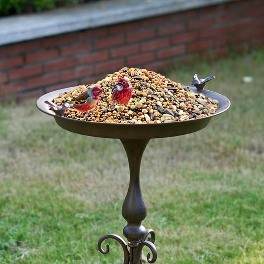 Dia 18" W*28" H Large Metal Bird Bath with Stand, Bird Baths for Outdoors, Metal Birdfeeder,for Garden Yard Decor