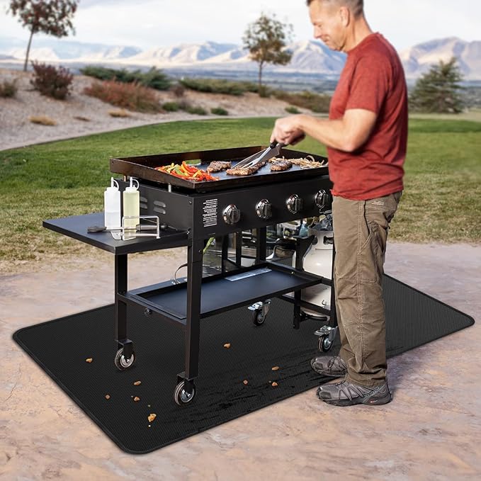 75x40 inches Large Under Grill Mats for Blackstone, Double-Sided Fireproof Outdoor Grill Protective Mat, Oilproof Waterproof BBQ Fire Pit Fireplace Mat