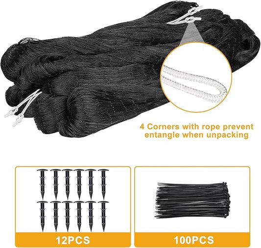 BSTPCOO Bird Netting 50ft x 100ft, Heavy Duty Garden Net 1 inch Mesh Nylon Nettings for Chicken Coop Roof, Poultry Netting Deer Fence Trellis Net for Fruits Trees Plants